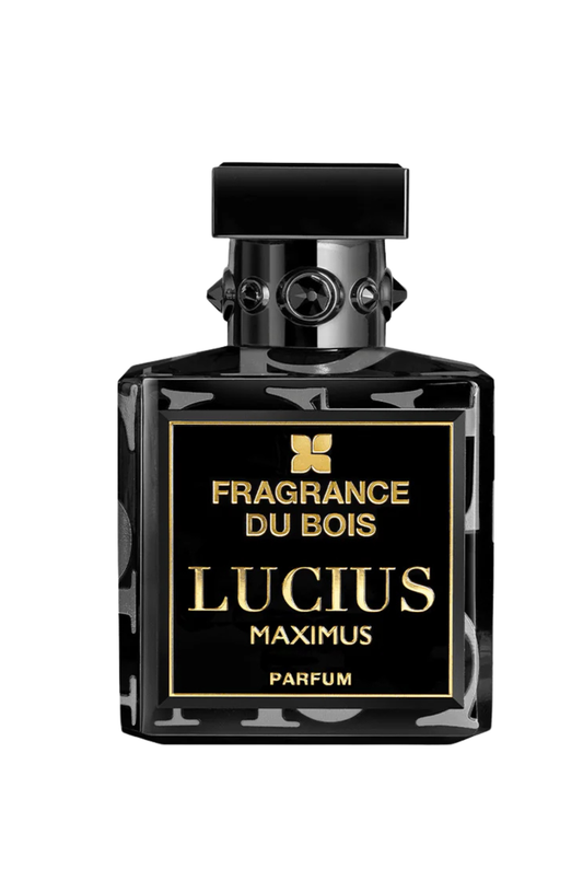 Lucius Maximus by Fragrance du Bois Parfum 100ml bottle on white background